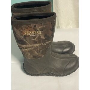 Red Head Brand Co. Camo Muck Boots Youth Kids 2 Neoprene Rain Waterproof Bin4